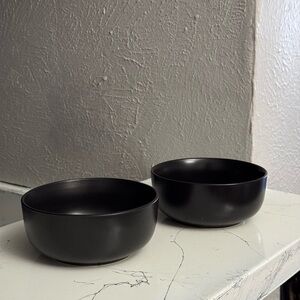 Mainstays Alessandra Matte Black Stoneware Bowls - 2pc Set